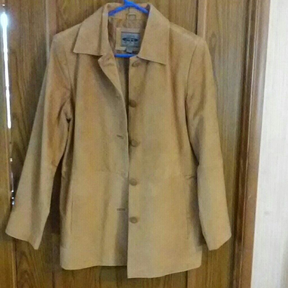 AR bernardo carmel suede 3/4 length leather jacket